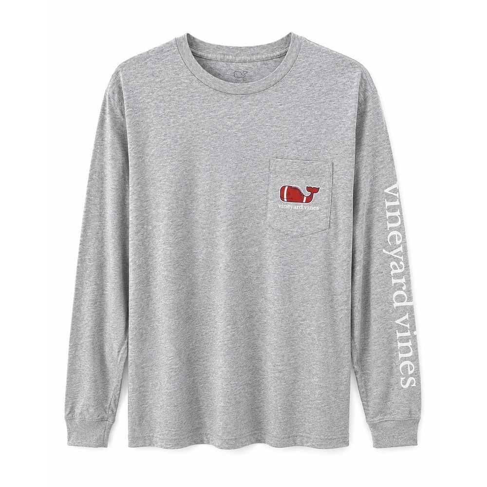 Vineyard Vines Football Whale Long Sleeve Tee Size L EUC - Picture 3 of 8